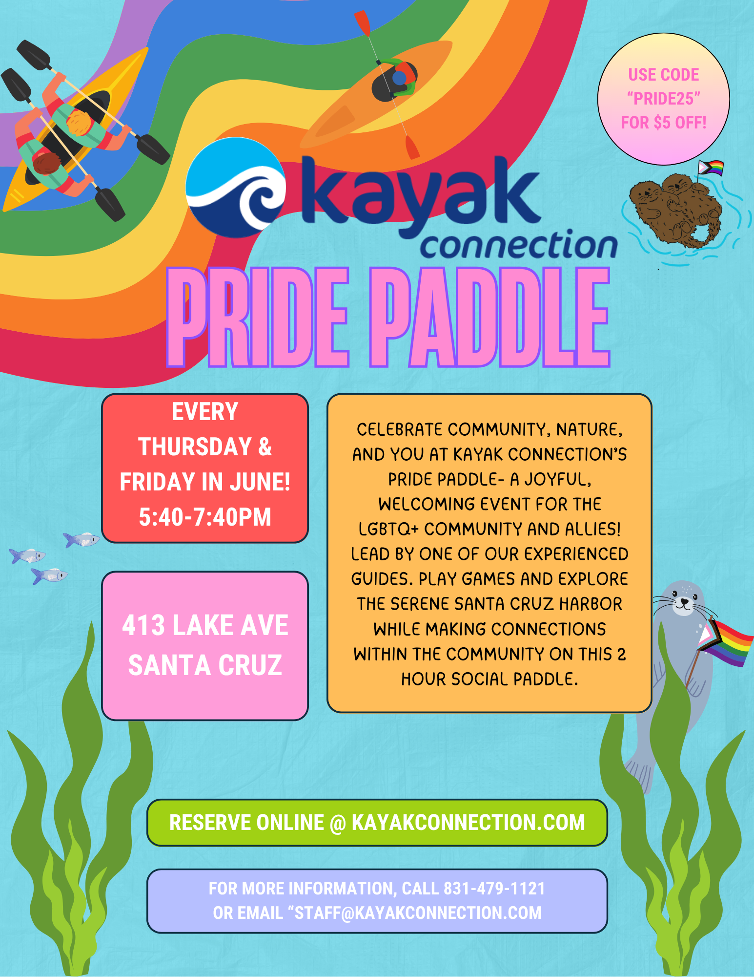 Kayak Connection’s Santa Cruz Pride Paddle